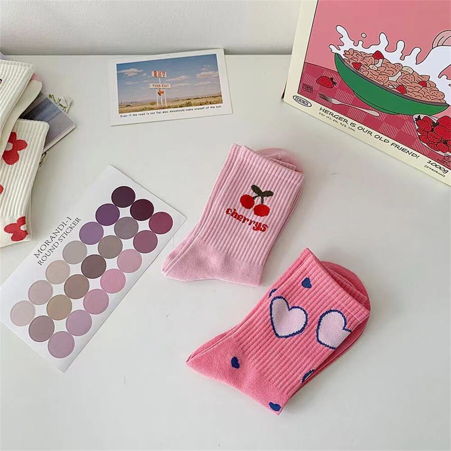 5-Pack Ladies' Cute Patterned Mid-Calf Socks (NEW STOCK)