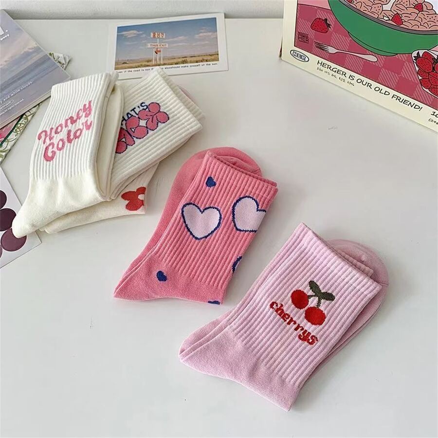 5-Pack Ladies' Cute Patterned Mid-Calf Socks (NEW STOCK)