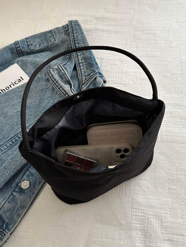 Nylon Letter Print Shoulder Bucket Bag - Aadima Nepal -online shopping Nepal - Fashion -Buy Clothing Online in Nepal