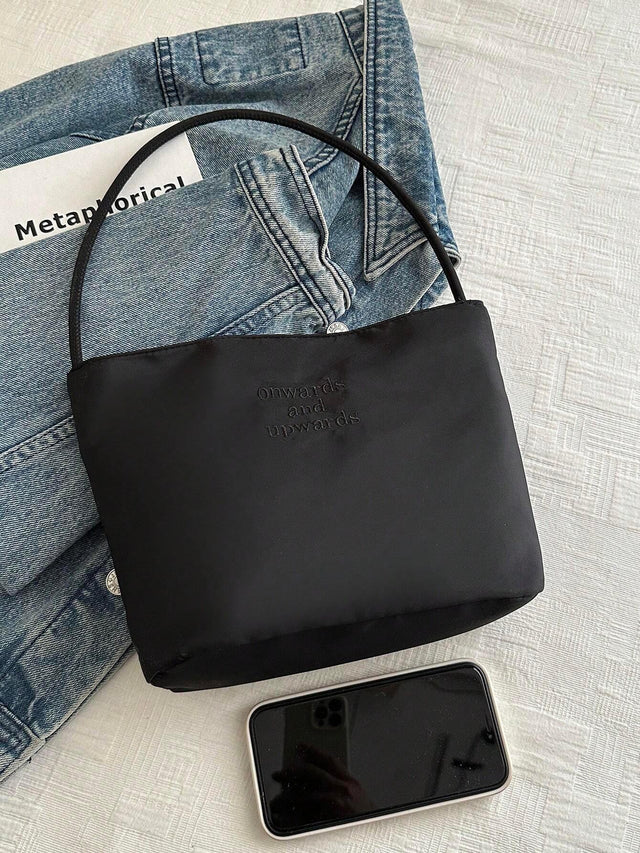 Nylon Letter Print Shoulder Bucket Bag - Aadima Nepal -online shopping Nepal - Fashion -Buy Clothing Online in Nepal