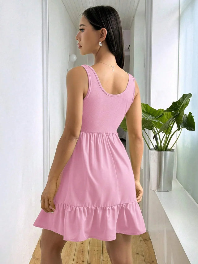 Summer Sleeveless Casual Dress - Aadima Nepal -online shopping Nepal - Fashion -Buy Clothing Online in Nepal