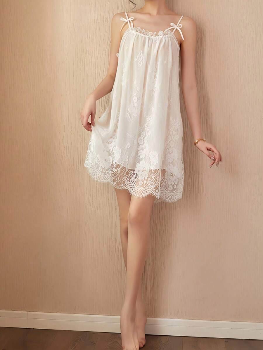 Set of Sexy lace suspender Pajama Dress