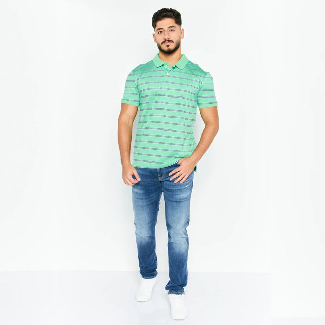 Short Sleeve Stripe Polo Shirt - Aadima Nepal -online shopping Nepal - Fashion -Buy Clothing Online in Nepal