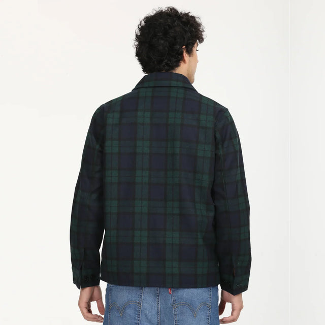 Plaid Navy Spread Collar Shacket - Aadima Nepal -online shopping Nepal - Fashion -Buy Clothing Online in Nepal