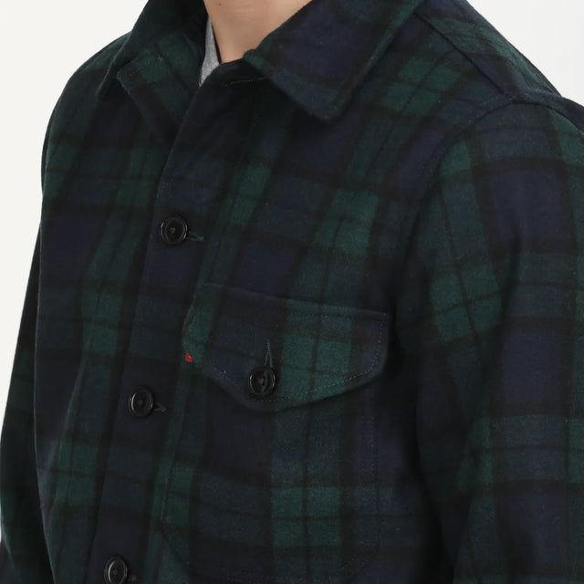 Plaid Navy Spread Collar Shacket - Aadima Nepal -online shopping Nepal - Fashion -Buy Clothing Online in Nepal