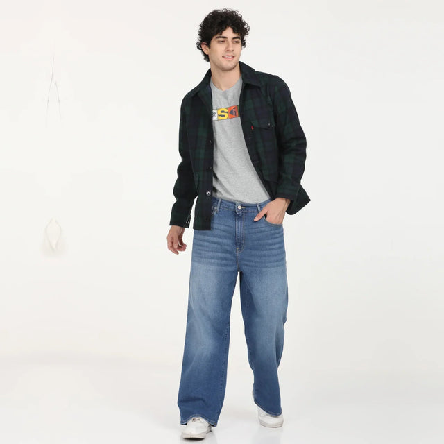 Plaid Navy Spread Collar Shacket - Aadima Nepal -online shopping Nepal - Fashion -Buy Clothing Online in Nepal