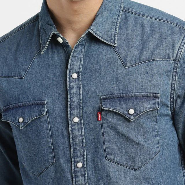 Solid Blue Collar Shirt - Aadima Nepal -online shopping Nepal - Fashion -Buy Clothing Online in Nepal