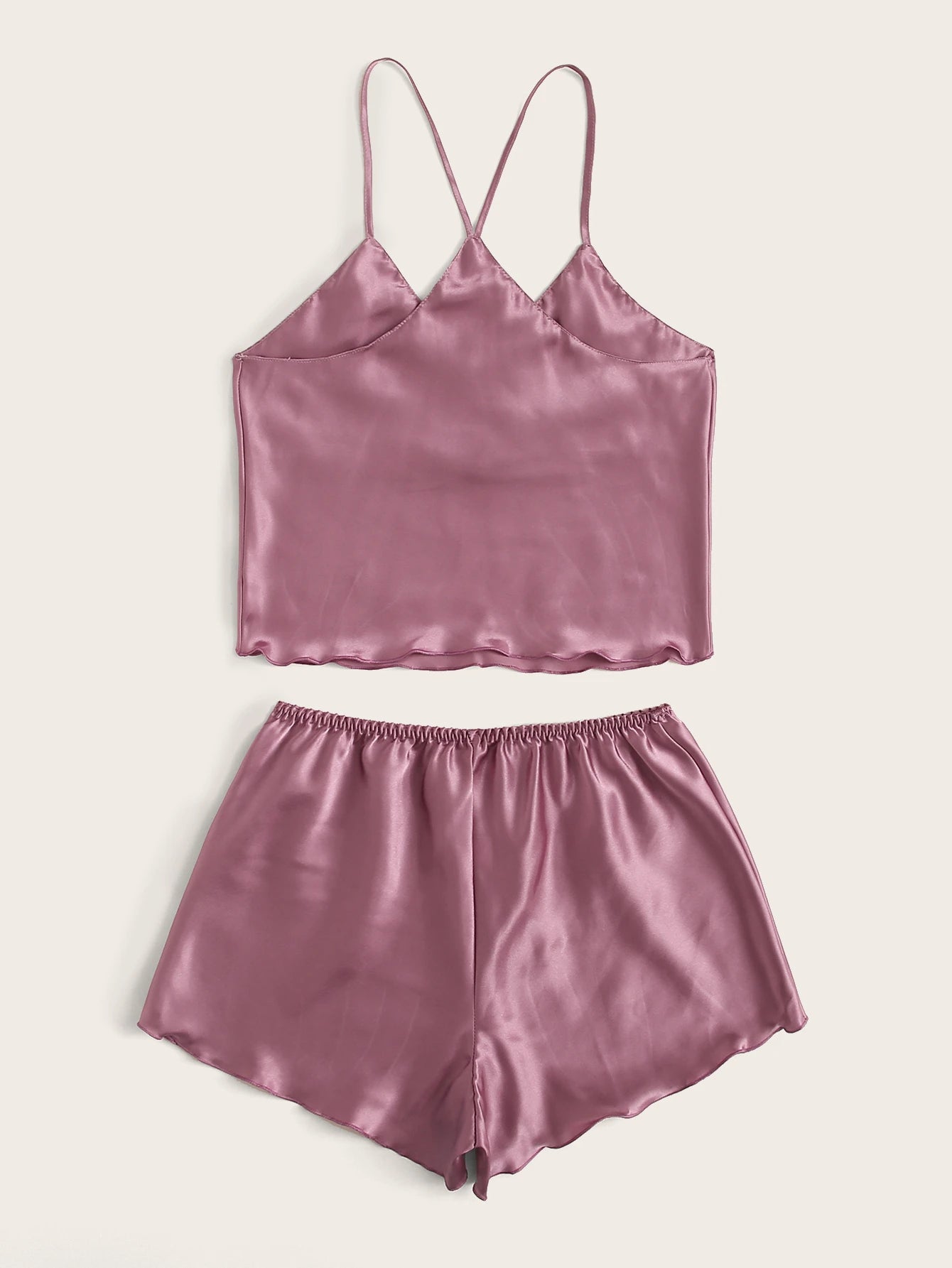 Satin Cami Top With Shorts Pajama Set