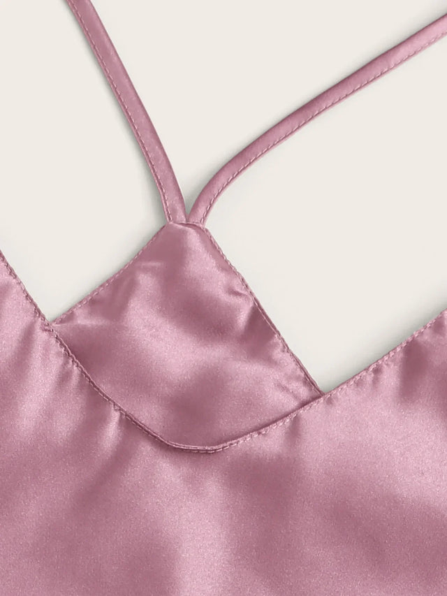 Satin Cami Top With Shorts Pajama Set