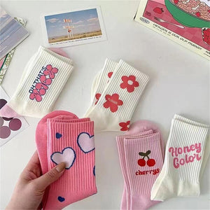 5-Pack Ladies' Cute Patterned Mid-Calf Socks (NEW STOCK)