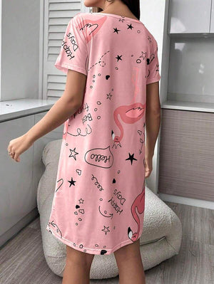 Women's Letter Printed Sleep Dress