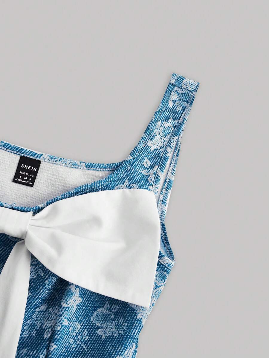 Floral Pattern Sleeveless Dress