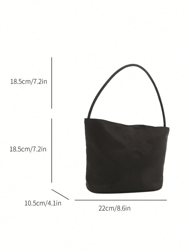 Nylon Letter Print Shoulder Bucket Bag - Aadima Nepal -online shopping Nepal - Fashion -Buy Clothing Online  in Nepal