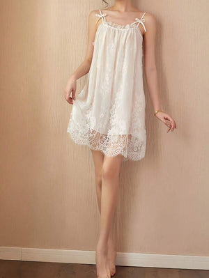 Set of Sexy lace suspender Pajama Dress