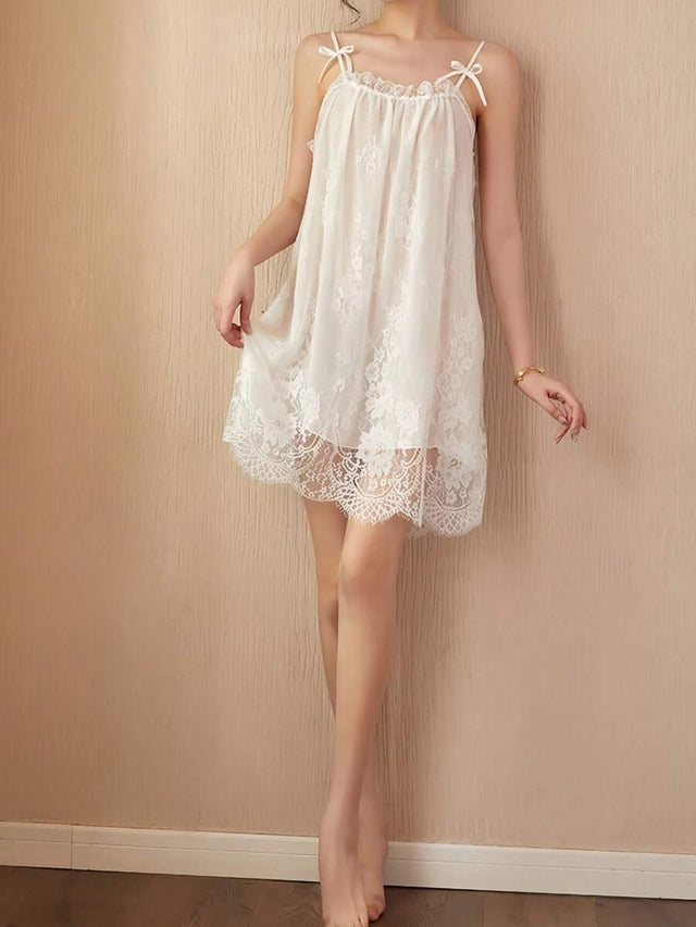 Set of Sexy lace suspender Pajama Dress