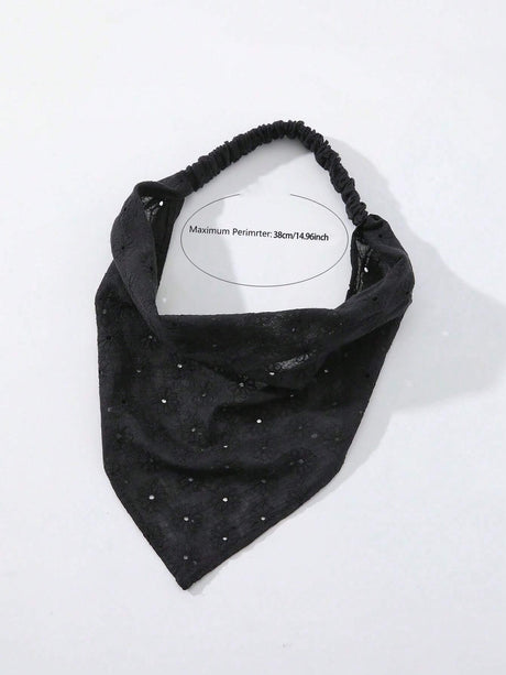 Handmade Black Floral Embroidery design Headwrap/Headband