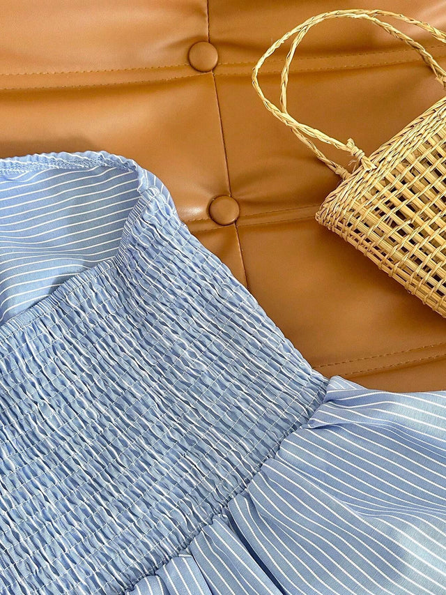 Online shopping Nepal - Buy SHEIN MOOSTA Summer Pinstripe Strapless Top in Nepal