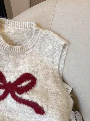 Online shopping Nepal - Buy SHEIN Franclia Bowknot Knit Sweater Vest Online in Nepal