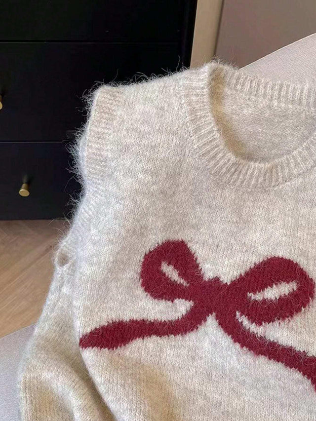 Online shopping Nepal - Buy SHEIN Franclia Bowknot Knit Sweater Vest Online in Nepal