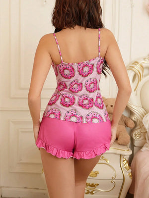 SweetSlumber Donut Print Pajama Set - Aadima Nepal -online shopping Nepal - Fashion -Buy Clothing Online  in Nepal