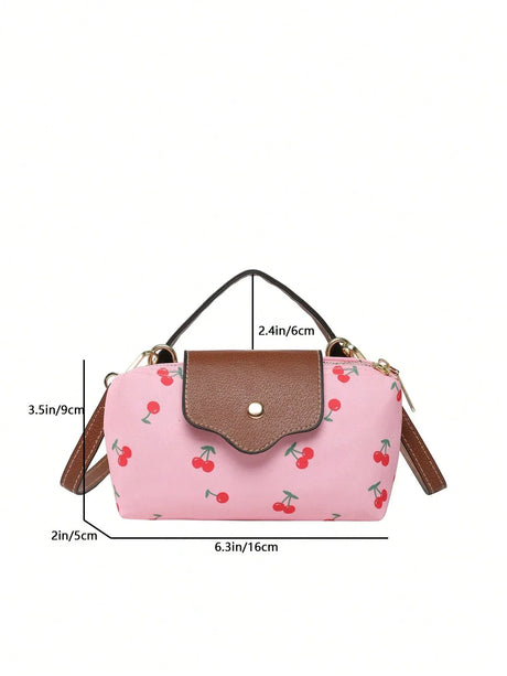 Water‑Resistant Cherry Mini Flap Bag