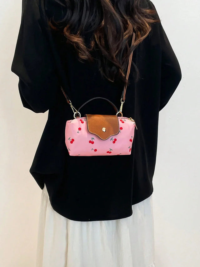 Water‑Resistant Cherry Mini Flap Bag