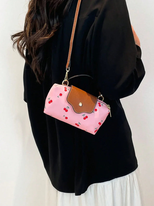 Water‑Resistant Cherry Mini Flap Bag