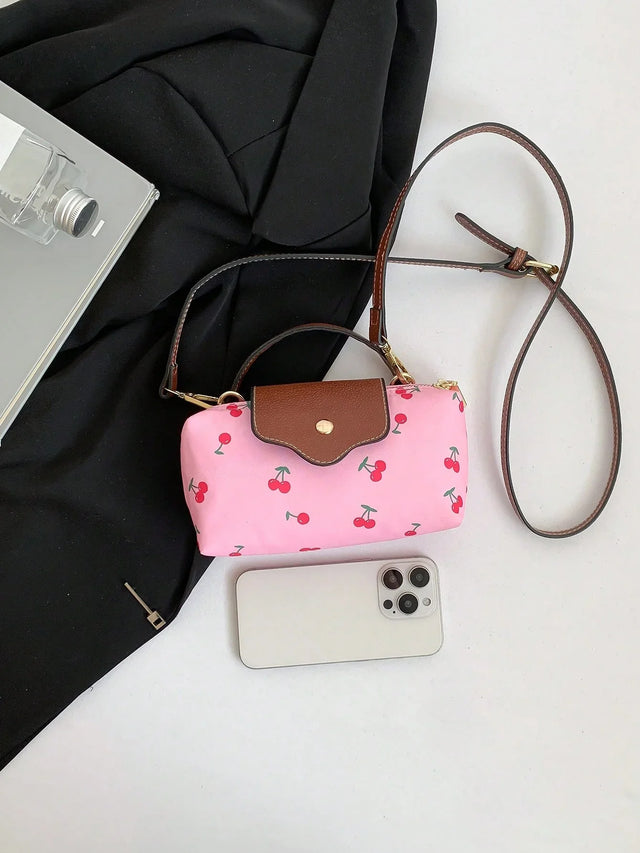 Water‑Resistant Cherry Mini Flap Bag
