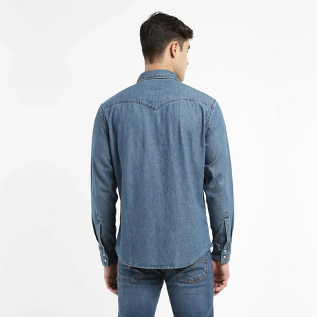 Solid Blue Collar Shirt - Aadima Nepal -online shopping Nepal - Fashion -Buy Clothing Online  in Nepal
