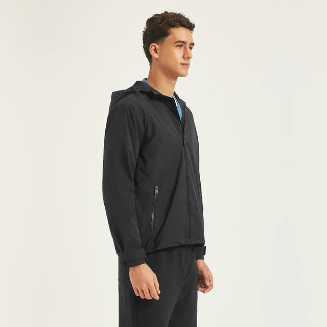 Solid Black Hooded Tailored Jacket - Aadima Nepal -online shopping Nepal - Fashion -Buy Clothing Online  in Nepal
