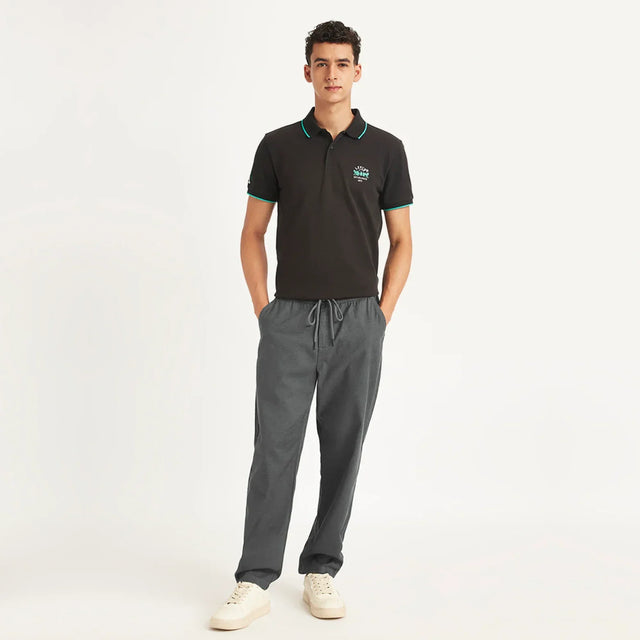 Charcoal Grey Regular Fit Joggers - Aadima Nepal -online shopping Nepal - Fashion -Buy Clothing Online  in Nepal