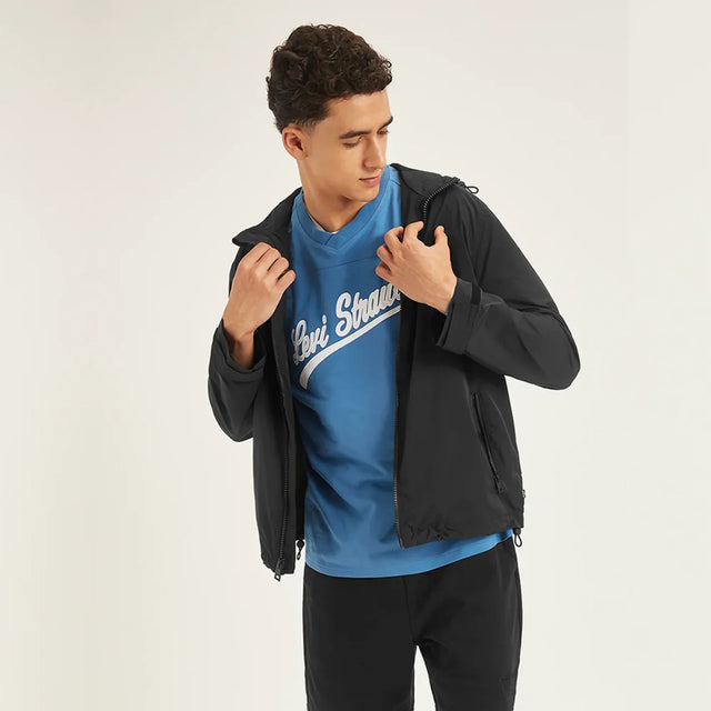 Solid Black Hooded Tailored Jacket - Aadima Nepal -online shopping Nepal - Fashion -Buy Clothing Online  in Nepal
